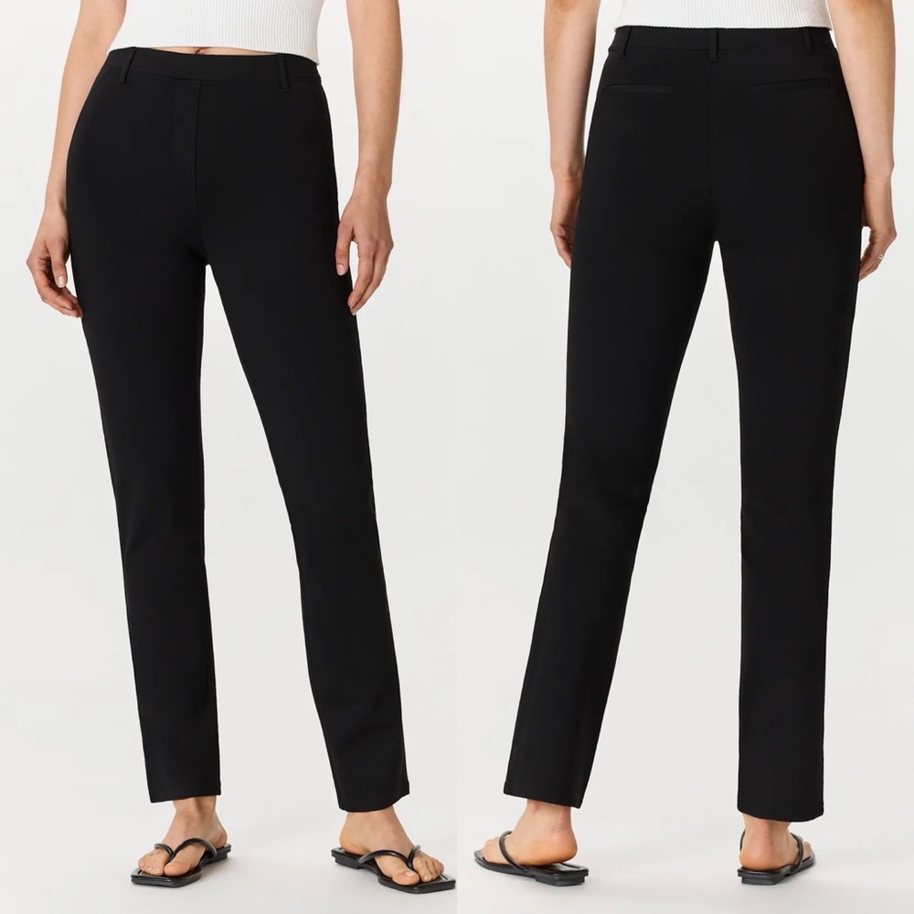 Quince Ultra Stretch Ponte Straight Leg Pants Black S 26”‎ Inseam NWT